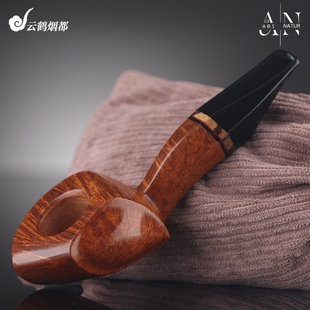 云鹤黑山共和国Abi Natur阿比·纳托手工石楠木烟斗光面多面体