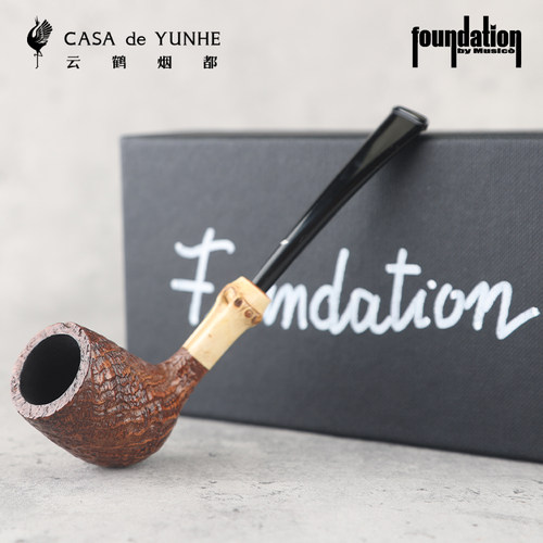 云鹤意大利Foundation手工石楠木烟斗棕喷砂竹节