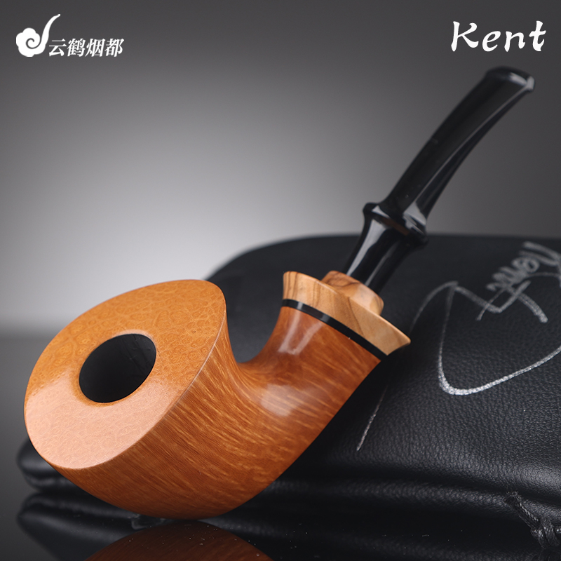 云鹤丹麦进口Kent肯特手工石楠木烟斗光面都柏林木环单蝴蝶