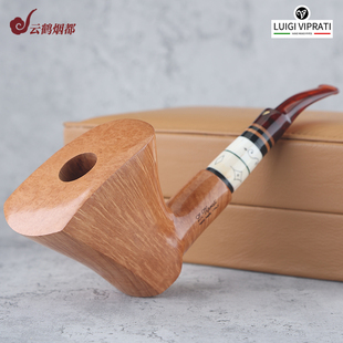 云鹤意大利Viprati维布拉蒂手工石楠木烟斗铂金级都柏林牙环礼盒