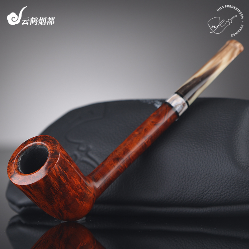 云鹤丹麦 NF 尼尔斯手工石楠木烟斗光面都柏林角环长柄A级