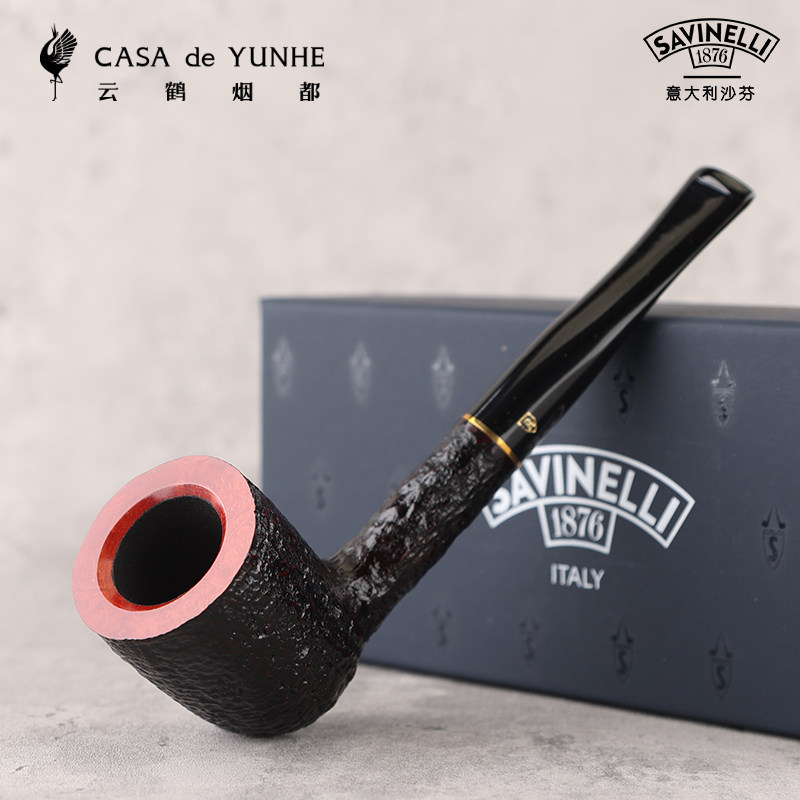 意大利Savinelli沙芬进口石楠木烟斗罗马麻面 P104R K 412