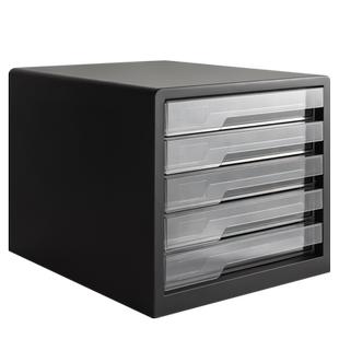 得力金属桌面文件柜透明塑料抽屉式办公室a4文件夹收纳盒4层5层档案柜重要文件收纳柜带锁资料整理分类神器