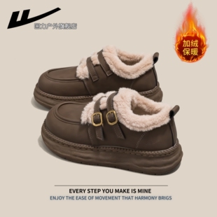 回力雪地靴女2025冬季新款加绒加厚面包鞋保暖防滑女士百搭棉鞋子