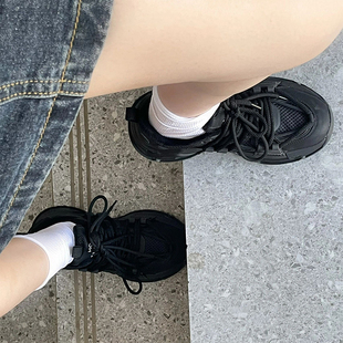子女款 回力女鞋 跑步减震轻便 厚底黑色运动鞋 新款 老爹鞋 女2025夏季