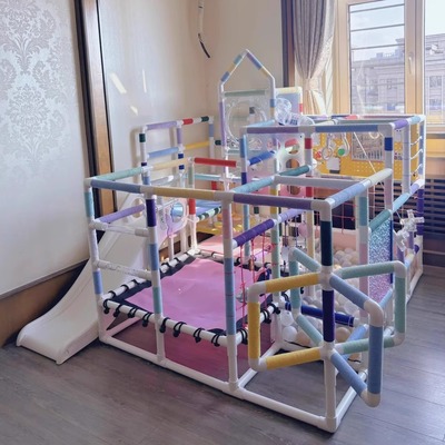 diy水管自制宝宝攀爬架儿童室内PVC材料家庭多功能婴儿爬爬架材料