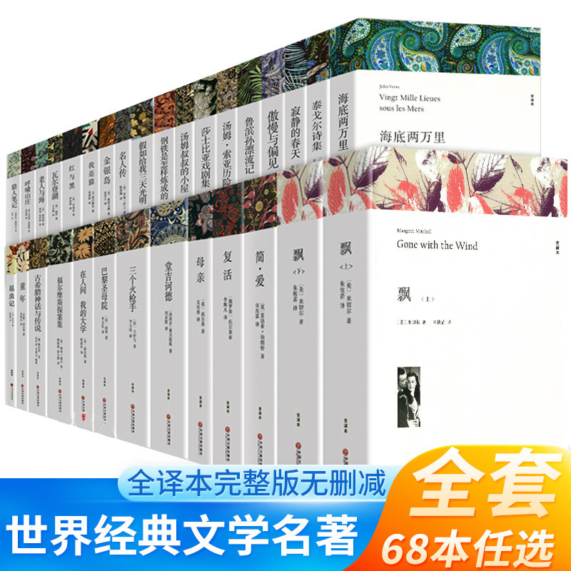 世界名著书籍全套飘战争与和平悲惨世界基督山伯爵正版原著无删减 外国经典文学同步阅读初中生高中生阅读课外书 原版中文版小说