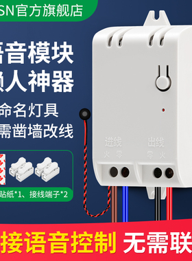 智能语音声控开关家用灯模块控制器卧室开灯关灯神器离线灯控系统
