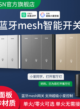 智能开关已接入米家APP蓝牙无线灯控支持小爱同学控制语音单双控
