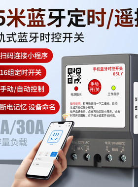 蓝牙时控开关大功率220V广告牌灯电源智能手机定时无线定时控制器