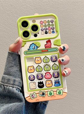 游戏拼图适用苹果17AIR小怪兽iPhone16promax/15pro手机壳14可爱iphone13可移动12pro解压滑动华容道玩具软套