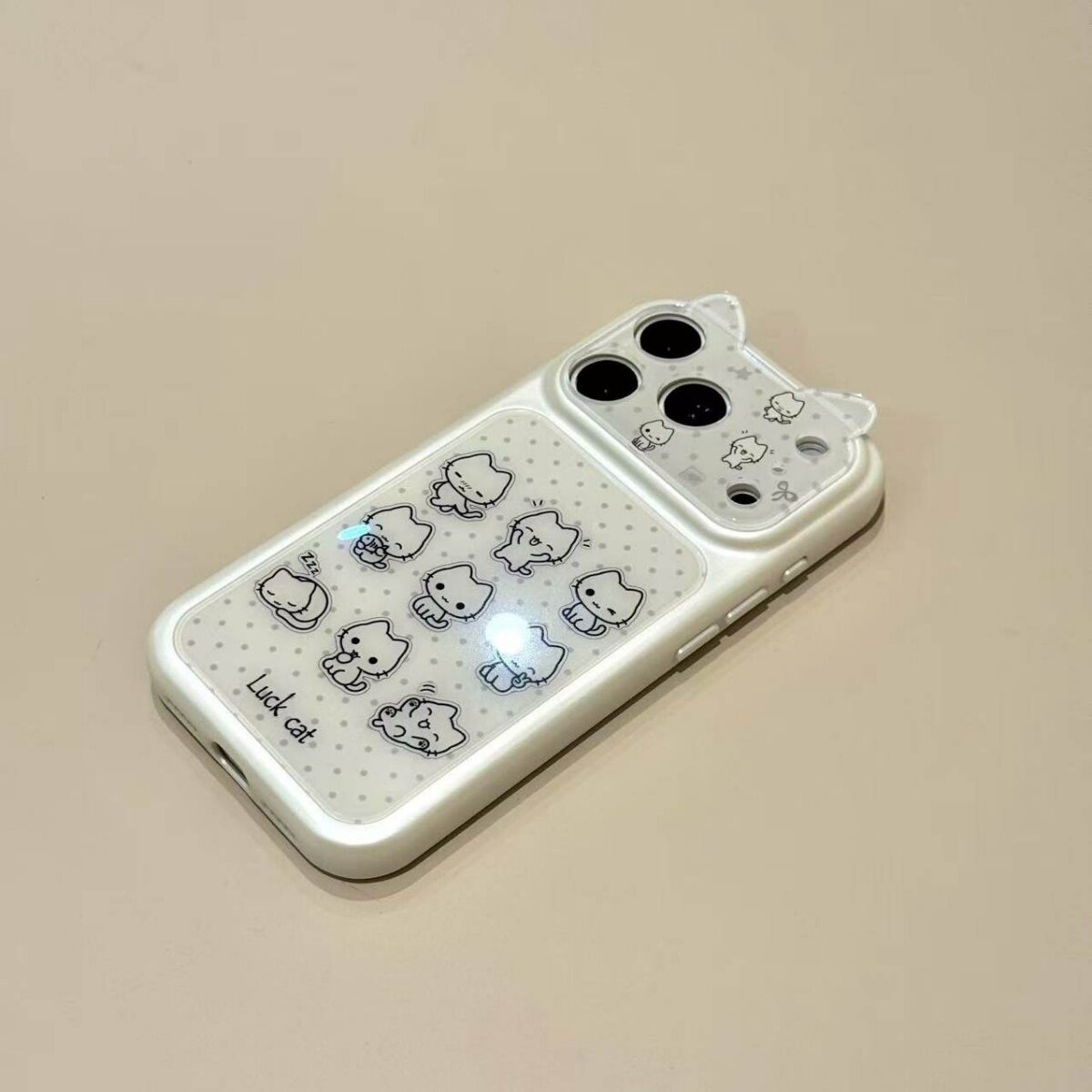 适用苹果17PRO手机壳萌趣九宫格小猫iphone16Promax新款15女孩平果14pro康宁亚克力13少女立体猫耳可爱保护套图片