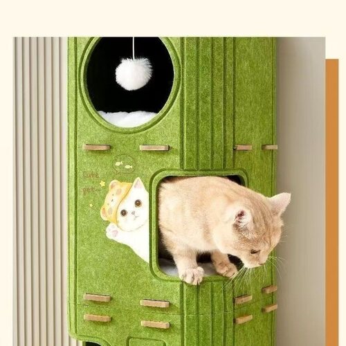 多层树洞猫窝毛毡板猫爬架猫咪树洞窝冬季保暖双层封闭式猫屋yw