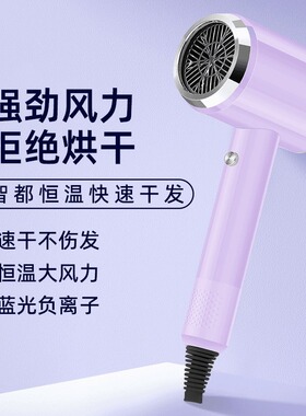 家用电吹风学生宿舍蓝光吹风机不伤发冷热风大风力速干吹风筒紫色