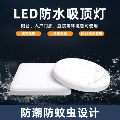 LED防潮灯爆水吸顶厨卫浴室壁化