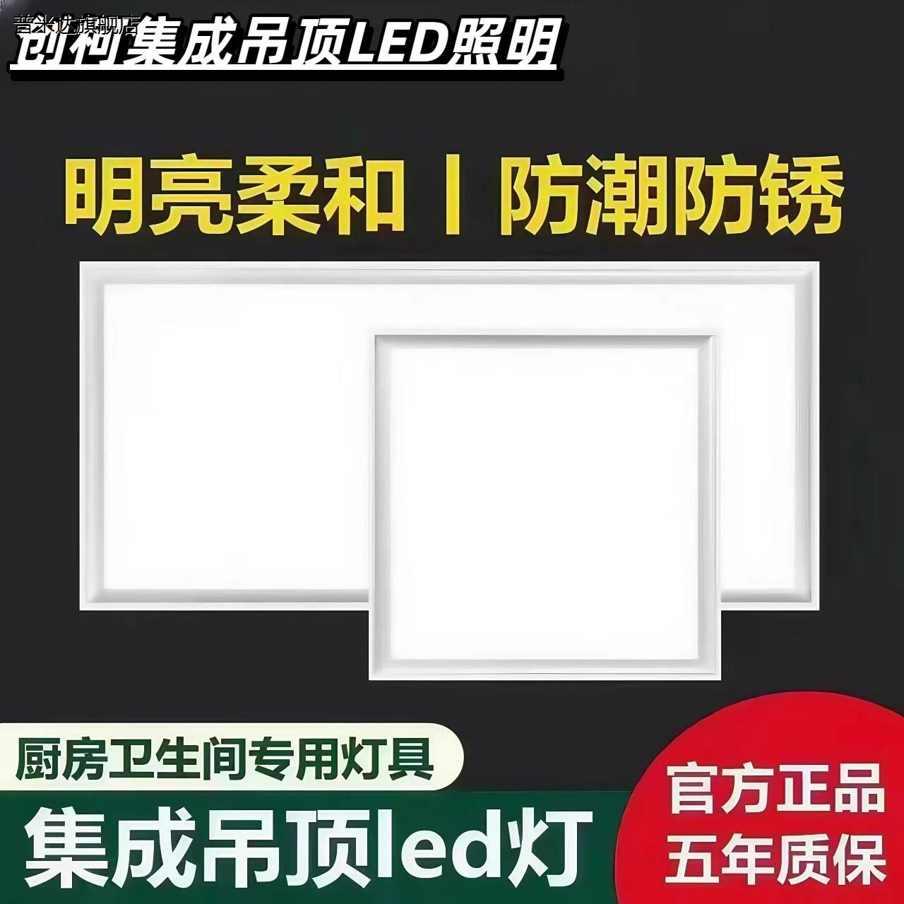 集成吊顶LED灯嵌入式30x60平板灯厨房化妆室浴室铝扣板吸顶灯阳台