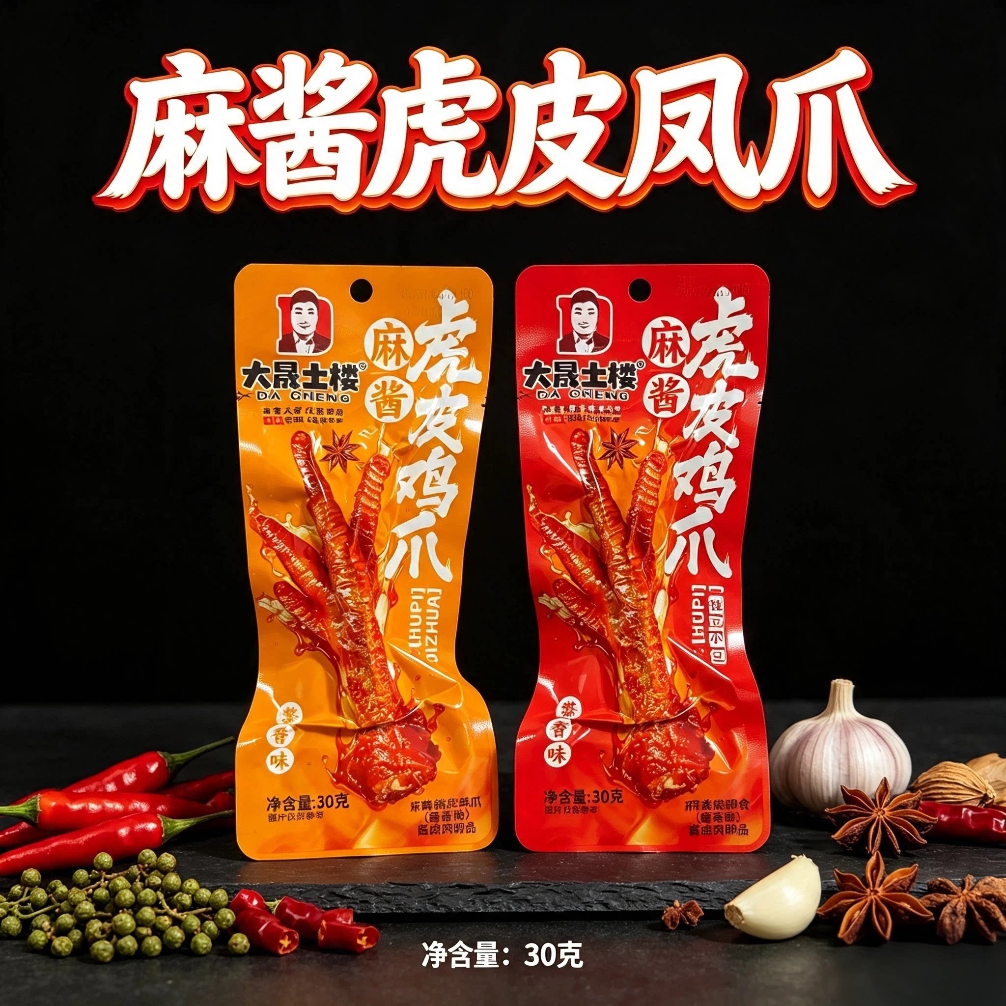 大晟土楼麻酱香辣虎皮鸡爪