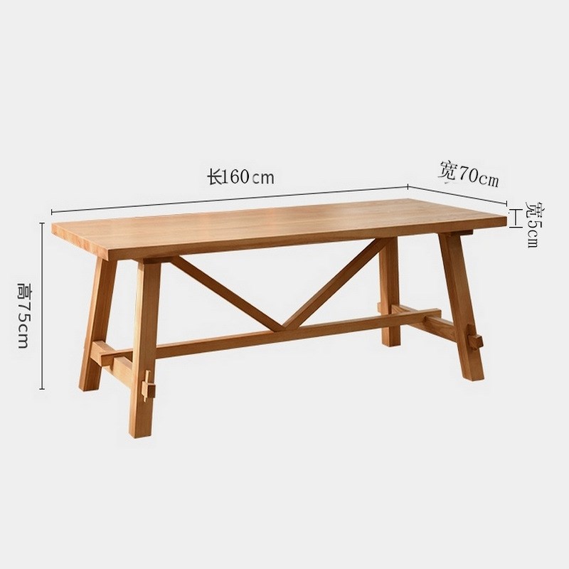 美式实木餐桌椅组合复古全实木长桌子现代简约家用客厅长方形饭桌