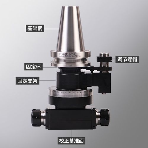 加工中心CNC双头角度头 双向输出 侧铣头 BT40 BT50-90度直角铣头