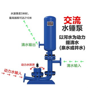水锤泵不插电不用油无动力高扬程水泵抽水设备自动提水机吸水器