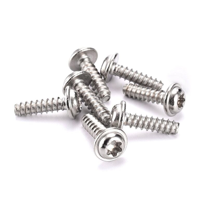 304不锈钢盘头梅花带垫平尾自攻螺丝钉VM4汽车配件