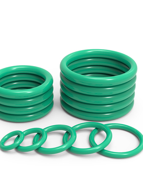 氟胶o型圈外径12-450mm粗细4橡胶密封圈o形胶圈耐高温耐腐蚀绿色