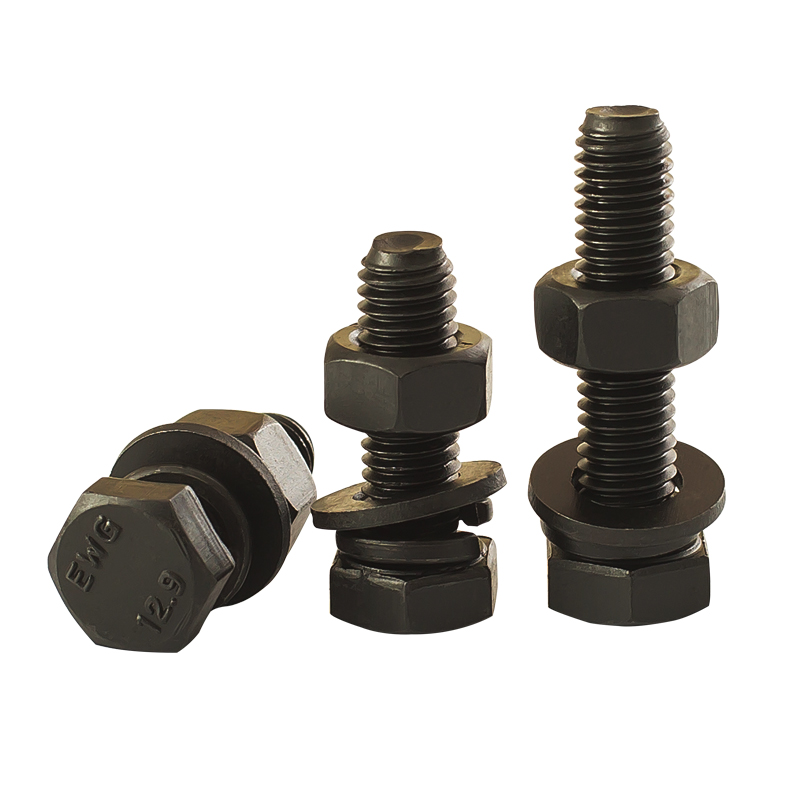 M12M14M16M18 12.9级螺A栓螺丝螺母套装外六角加长螺杆平弹垫组合
