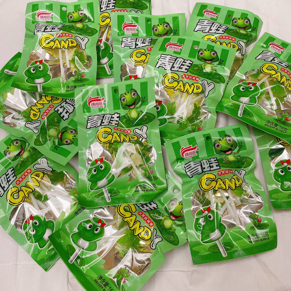 小时候青蛙糖锦尚儿时怀旧旺以前的童年零食水果味青蛙棒糖棒棒糖