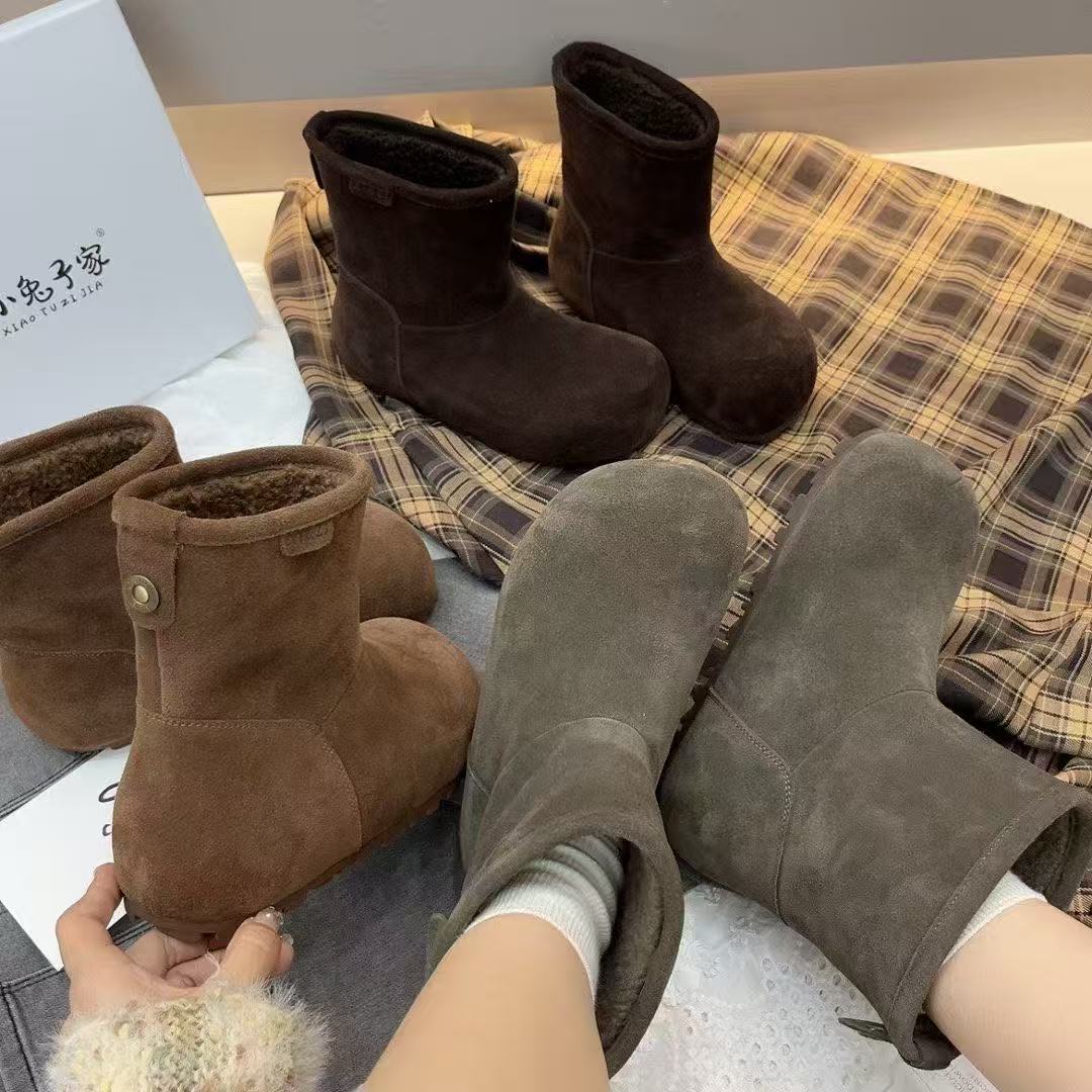 毛毛保暖棉鞋百搭休闲勃肯鞋