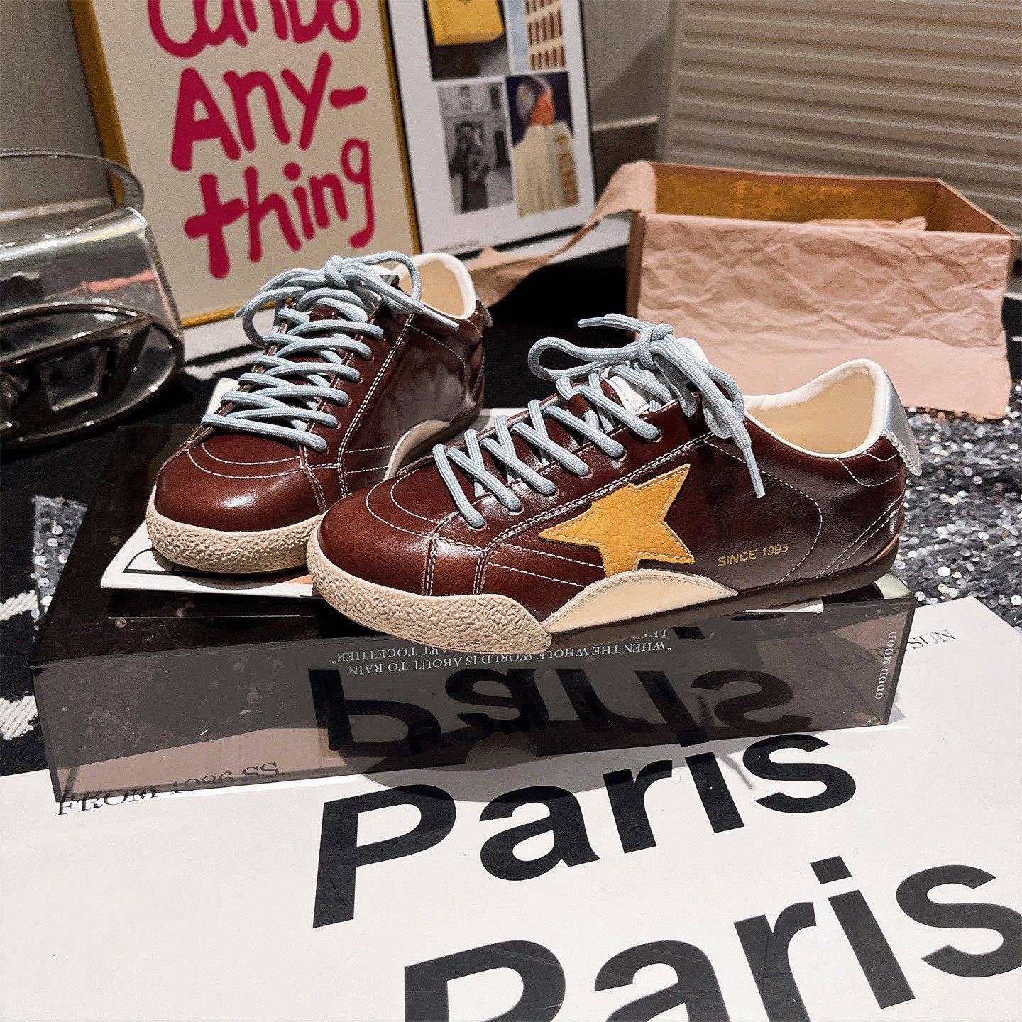 韩版ins超火漆皮星星平底鞋小脏鞋脏脏鞋休闲鞋板鞋德训鞋女鞋潮,女鞋,时尚休闲鞋,淘宝优惠券,粉丝福利购,淘宝优惠卷