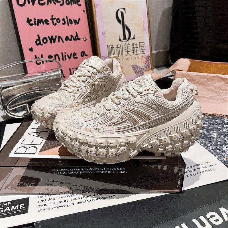 欧货铆钉厚底松糕榴莲轮胎底老爹鞋情侣男款休闲运动鞋小个子女鞋,女鞋,老爹鞋,淘宝优惠券,粉丝福利购,淘宝优惠卷