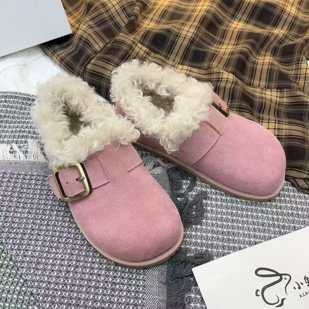 糖果色雪地棉加绒棉瓢鞋女鞋