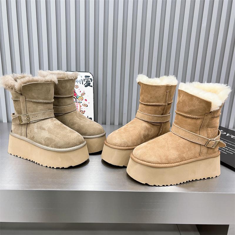 可爱甜味素尖货牛皮毛一体雪地靴