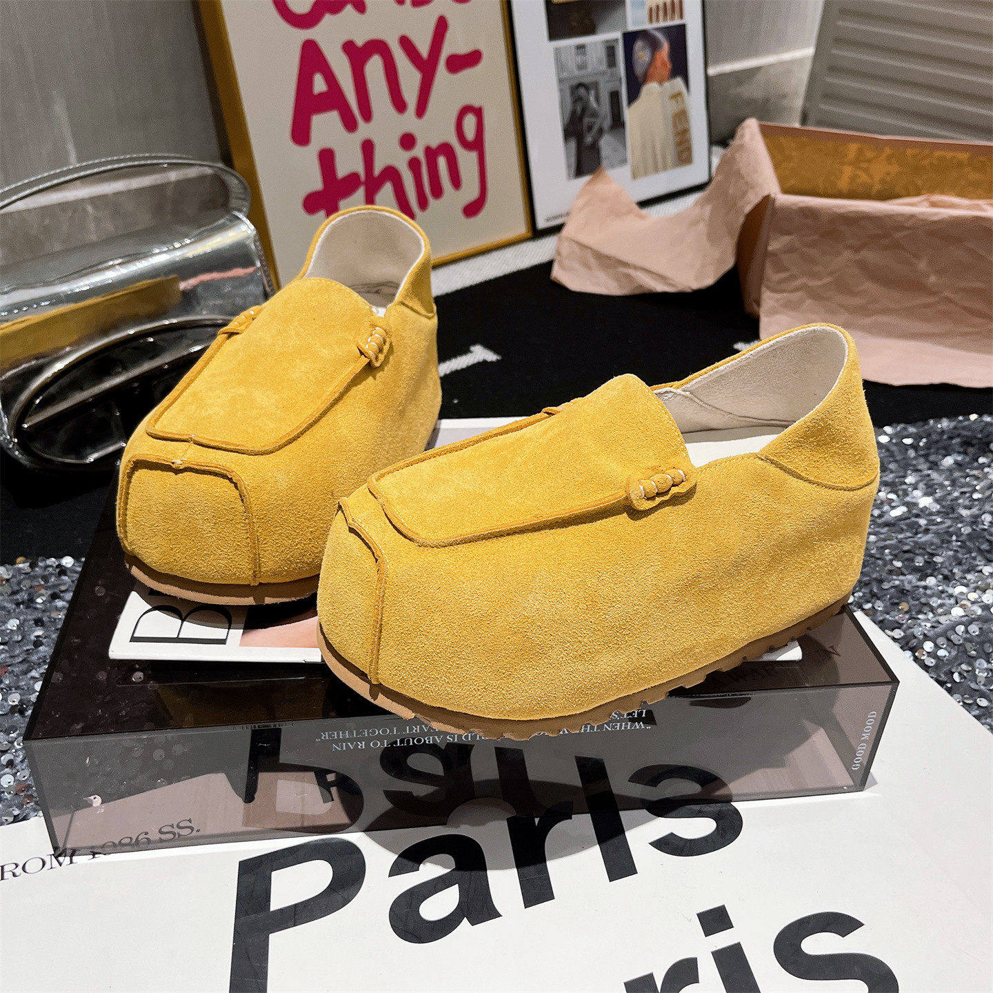 真皮版~糖果色大头两穿厚底松糕内增高勃肯鞋一脚蹬乐福鞋6cm女鞋,女鞋,勃肯鞋/软木鞋,淘宝优惠券,粉丝福利购,淘宝优惠卷