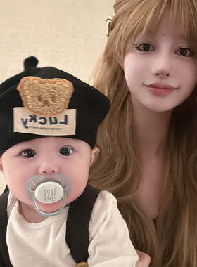 秋冬婴儿帽子超萌可爱宝宝针织毛线帽婴幼儿小熊贝雷帽男童南瓜帽