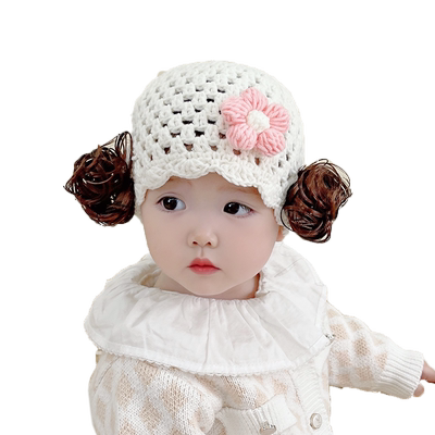 假发囟门洋气公主手工编织帽子