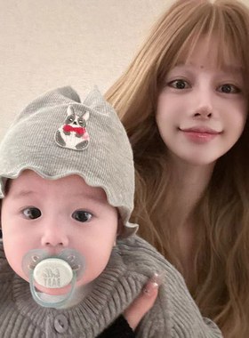 新生婴儿护囟门胎帽小月龄女宝宝春秋款帽子婴幼儿超萌可爱套头帽