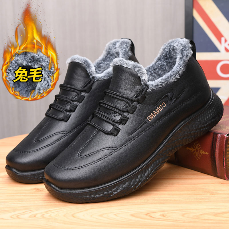 老北京布鞋男冬季加绒防水爸爸鞋
