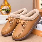 外穿一脚蹬博肯包头半拖鞋 2025冬季 女加绒保暖妈妈豆豆鞋 棉鞋 新款
