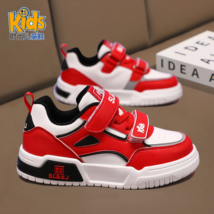 童鞋男童aj板鞋2026新款春秋中大童新年红色学生男孩儿童运动鞋子