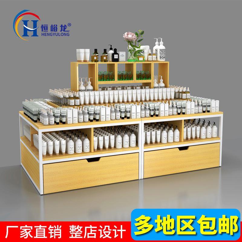 化妆品彩妆台宠物展示文具精饰品店自由组合钢木中岛流水台