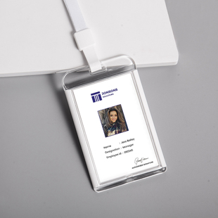 亚克力单面透明卡套护士医生胸牌学生公交卡饭卡地铁卡工作证件保护套硬壳员工工牌厂牌横版胸卡吊绳挂绳定制