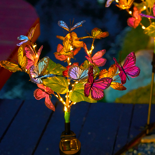 太阳能庭院灯户外防水景观装饰灯花园氛围灯草坪插地灯蝴蝶萤火虫