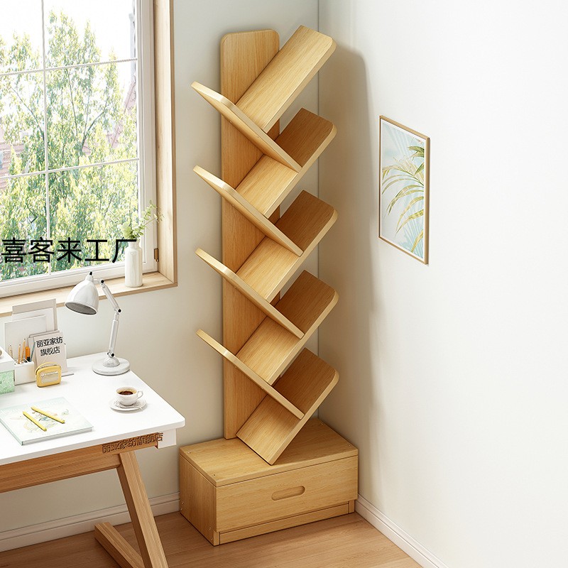 树形书架简易绘本森系组合置物架