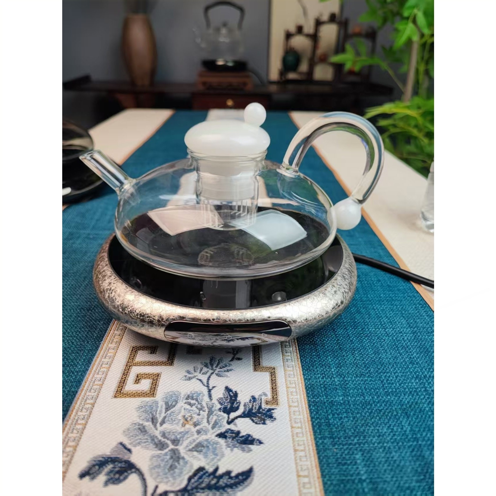 小坐电陶炉白银1300w升级款合金电陶炉超薄炉智能煮茶炉小坐Z8