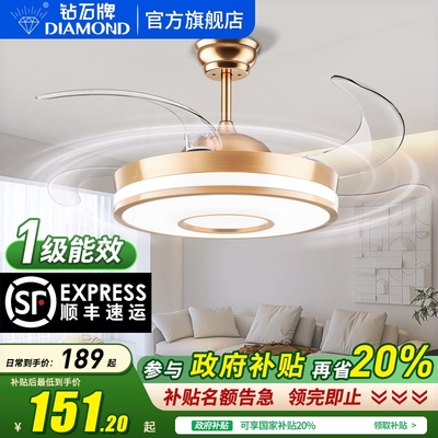 钻石牌隐形风扇灯客厅餐厅吊扇灯