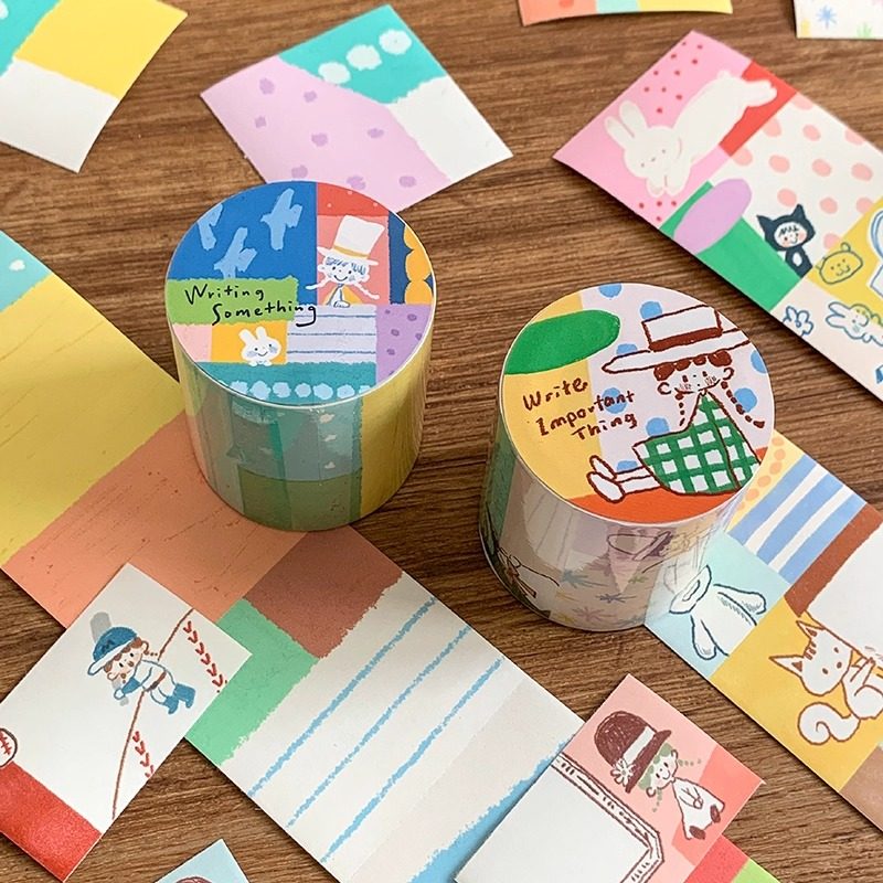 卓大王【阿卓可撕书写胶带】只是色块不止铅笔有粘性便签手帐素材