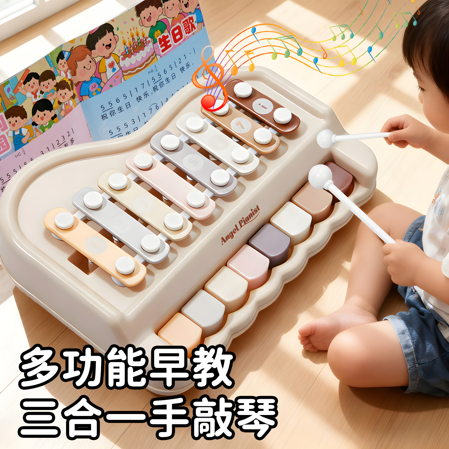 【3c正品保障】八音敲琴宝宝玩具