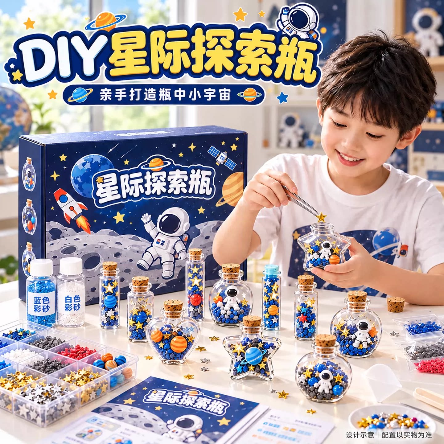 生日礼物男孩子儿童6岁10十12小学生男童宇航员星际探索瓶diy手工