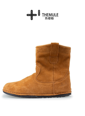 THEMULE勃肯鞋女鞋冬2025新款短靴丑萌加绒马丁靴肥脚宽楦一脚蹬
